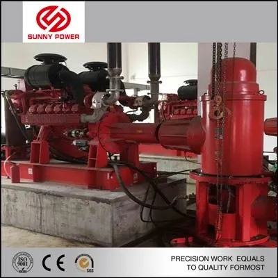Пожарный насос для глубинных скважин с дизельным двигателем
